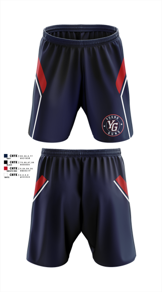 Athletic Shorts With Pockets, YOUNG GUNS, Baseball, Teamtime, Team time, sublimation, custom sports apparel, team uniforms, spirit wear, spiritwear, sports uniforms, custom shirts, team store, custom team store, fundraiser sports, apparel fundraiser