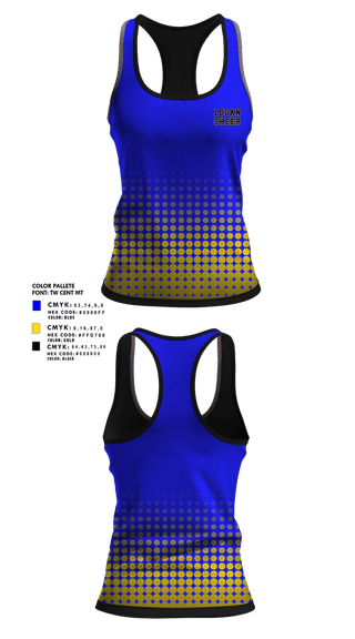 Tank Top, Logan High School, Cheer, Teamtime, Team time, sublimation, custom sports apparel, team uniforms, spirit wear, spiritwear, sports uniforms, custom shirts, team store, custom team store, fundraiser sports, apparel fundraiser