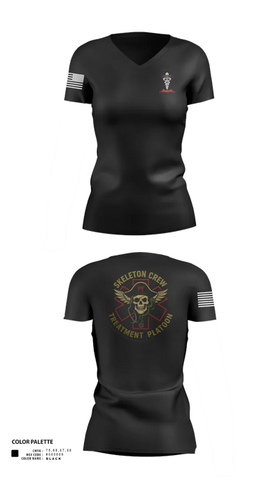 Treatment Platoon Women's Short Sleeve V-neck Shirt - 41