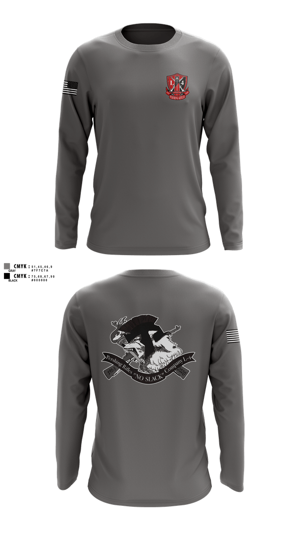 Long Sleeve Performance Shirt, Pershing Rifles, Company L-4, Army, Teamtime, Team time, sublimation, custom sports apparel, team uniforms, spirit wear, spiritwear, sports uniforms, custom shirts, team store, custom team store, fundraiser sports, apparel fundraiser