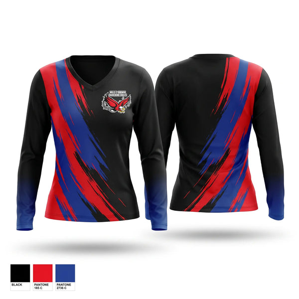 Womens Long Sleeve Vneck Shirt, Mills Godwin Band, , Teamtime, Team time, sublimation, custom sports apparel, team uniforms, spirit wear, spiritwear, sports uniforms, custom shirts, team store, custom team store, fundraiser sports, apparel fundraiser