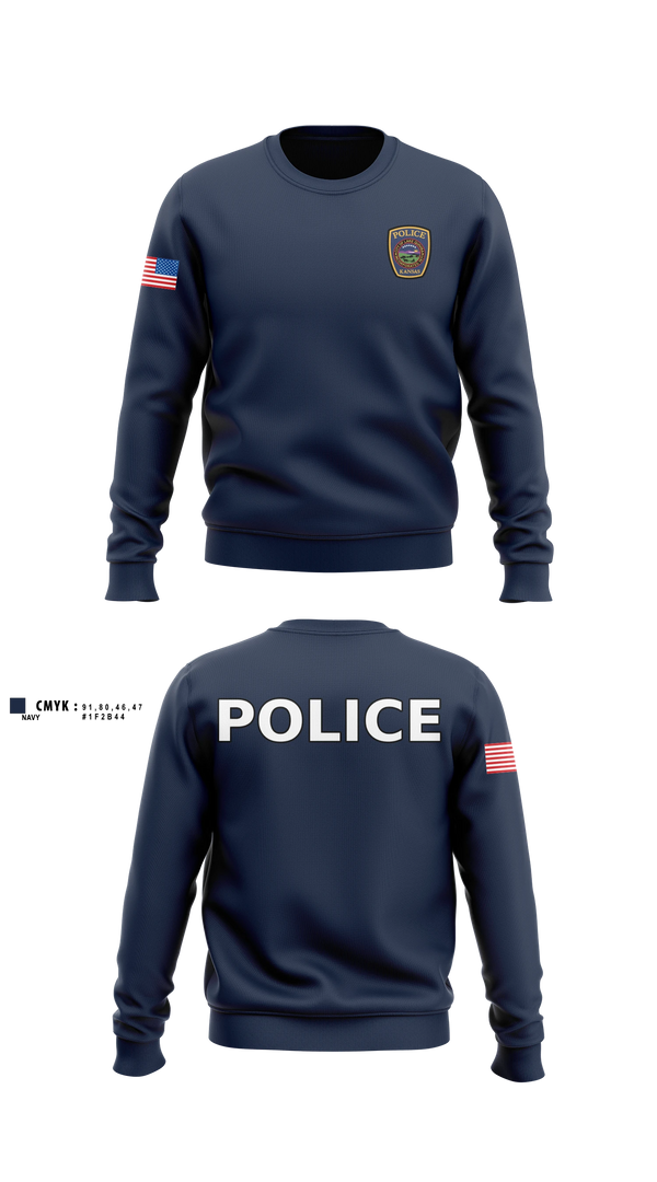 Crew Neck Sweatshirt, Lake Quivira Police Department, Police, Teamtime, Team time, sublimation, custom sports apparel, team uniforms, spirit wear, spiritwear, sports uniforms, custom shirts, team store, custom team store, fundraiser sports, apparel fundraiser