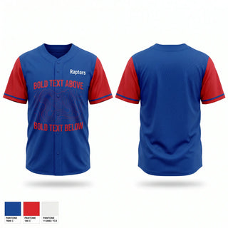 Full Button Baseball Jersey, Raptors, Baseball, Teamtime, Team time, sublimation, custom sports apparel, team uniforms, spirit wear, spiritwear, sports uniforms, custom shirts, team store, custom team store, fundraiser sports, apparel fundraiser