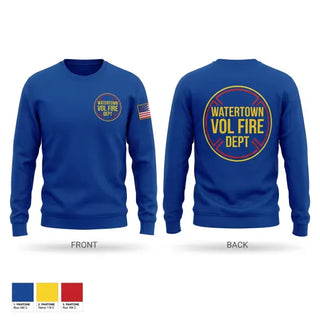 Crew Neck Sweatshirt, Watertown Vol. Fire Dept., Fire Department, Teamtime, Team time, sublimation, custom sports apparel, team uniforms, spirit wear, spiritwear, sports uniforms, custom shirts, team store, custom team store, fundraiser sports, apparel fundraiser