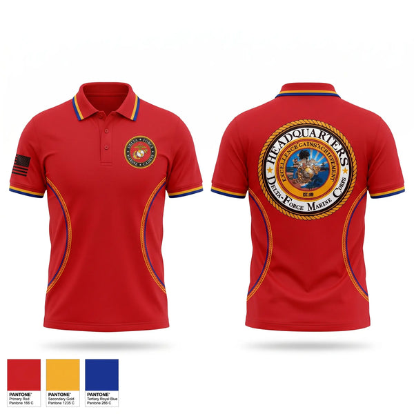 Short Sleeve Performance Polo, DELTA FORCE MARINE CADETS, Marines, Teamtime, Team time, sublimation, custom sports apparel, team uniforms, spirit wear, spiritwear, sports uniforms, custom shirts, team store, custom team store, fundraiser sports, apparel fundraiser