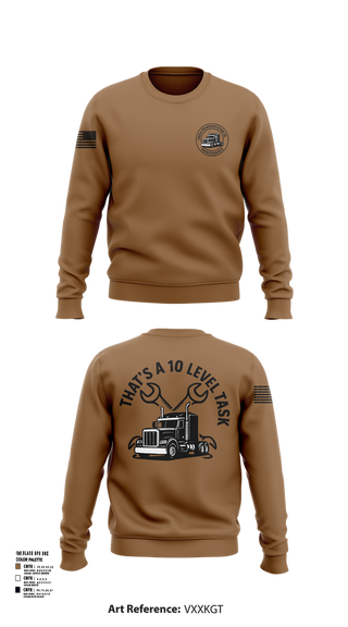 Crew Neck Sweatshirt, 1487th Transportation Company, Army, Teamtime, Team time, sublimation, custom sports apparel, team uniforms, spirit wear, spiritwear, sports uniforms, custom shirts, team store, custom team store, fundraiser sports, apparel fundraiser