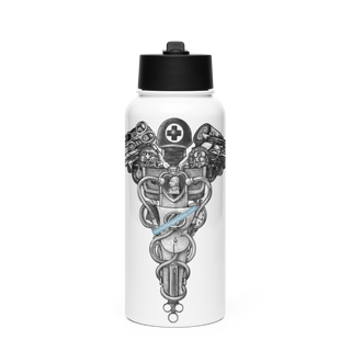 Medic art 62749299 Stainless Steel Water Bottle with a Straw Lid