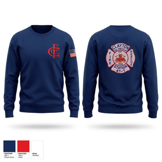 Crew Neck Sweatshirt, Clayton Fire Department, Fire Department, Teamtime, Team time, sublimation, custom sports apparel, team uniforms, spirit wear, spiritwear, sports uniforms, custom shirts, team store, custom team store, fundraiser sports, apparel fundraiser