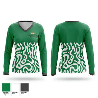 Womens Long Sleeve Vneck Shirt, Tower Hill School, Spirit Store, Teamtime, Team time, sublimation, custom sports apparel, team uniforms, spirit wear, spiritwear, sports uniforms, custom shirts, team store, custom team store, fundraiser sports, apparel fundraiser