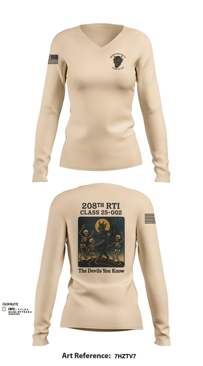 208th RTI MED TRNG CO Class 25-002 54968999 Women's Long Sleeve V-neck Shirt - 103