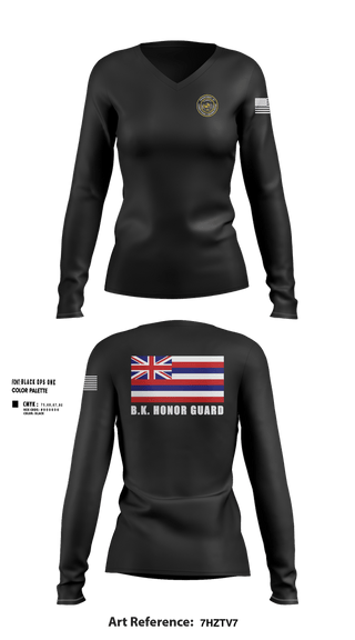 Womens Long Sleeve Vneck Shirt, Department Of Corrections and Rehabilitation Honor Guard, Police, Teamtime, Team time, sublimation, custom sports apparel, team uniforms, spirit wear, spiritwear, sports uniforms, custom shirts, team store, custom team store, fundraiser sports, apparel fundraiser