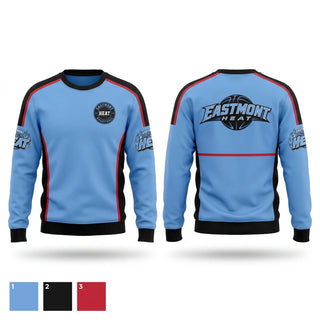 Crew Neck Sweatshirt, Eastmont HEAT, Men's Basketball, Teamtime, Team time, sublimation, custom sports apparel, team uniforms, spirit wear, spiritwear, sports uniforms, custom shirts, team store, custom team store, fundraiser sports, apparel fundraiser
