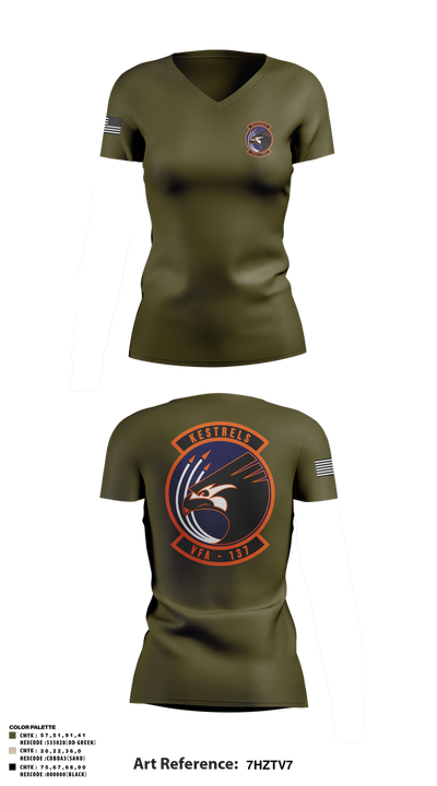 Kestrels 56714032 Women's Short Sleeve V-neck Shirt - 1