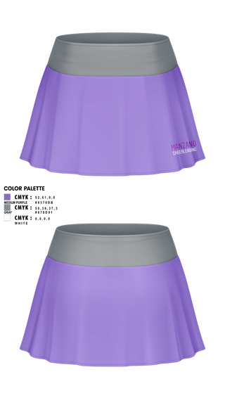 Skort, Manzano Monarchs, Cheer, Teamtime, Team time, sublimation, custom sports apparel, team uniforms, spirit wear, spiritwear, sports uniforms, custom shirts, team store, custom team store, fundraiser sports, apparel fundraiser