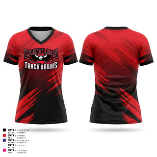 Womens Short Sleeve Vneck Shirt, Carolina Track Hawks, Track & Field, Teamtime, Team time, sublimation, custom sports apparel, team uniforms, spirit wear, spiritwear, sports uniforms, custom shirts, team store, custom team store, fundraiser sports, apparel fundraiser