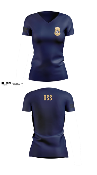 Womens Short Sleeve Vneck Shirt, Office of School Safety, Police, Teamtime, Team time, sublimation, custom sports apparel, team uniforms, spirit wear, spiritwear, sports uniforms, custom shirts, team store, custom team store, fundraiser sports, apparel fundraiser