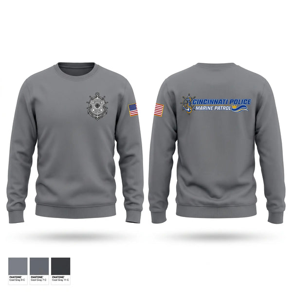 Crew Neck Sweatshirt, Cincinnati PD Marine Patrol, Police, Teamtime, Team time, sublimation, custom sports apparel, team uniforms, spirit wear, spiritwear, sports uniforms, custom shirts, team store, custom team store, fundraiser sports, apparel fundraiser