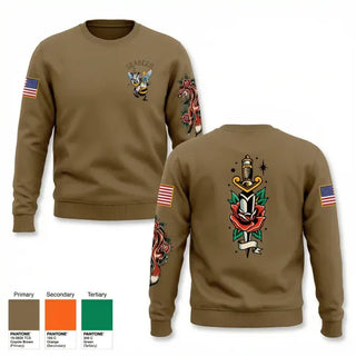 Crew Neck Sweatshirt, SEABEES, Navy, Teamtime, Team time, sublimation, custom sports apparel, team uniforms, spirit wear, spiritwear, sports uniforms, custom shirts, team store, custom team store, fundraiser sports, apparel fundraiser