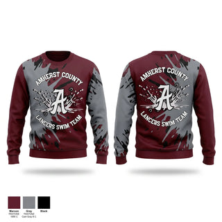 Crew Neck Sweatshirt, Amherst County High School Lancers, Swimming, Teamtime, Team time, sublimation, custom sports apparel, team uniforms, spirit wear, spiritwear, sports uniforms, custom shirts, team store, custom team store, fundraiser sports, apparel fundraiser