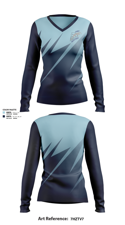 Central Mass Diving 20852807 Women's Long Sleeve V-neck Shirt - 103