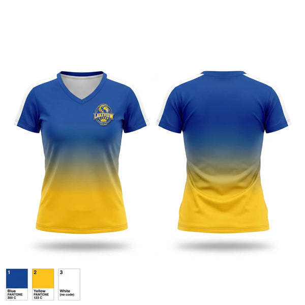 Womens Short Sleeve Vneck Shirt, Lakeview Lions, Women's Basketball, Teamtime, Team time, sublimation, custom sports apparel, team uniforms, spirit wear, spiritwear, sports uniforms, custom shirts, team store, custom team store, fundraiser sports, apparel fundraiser