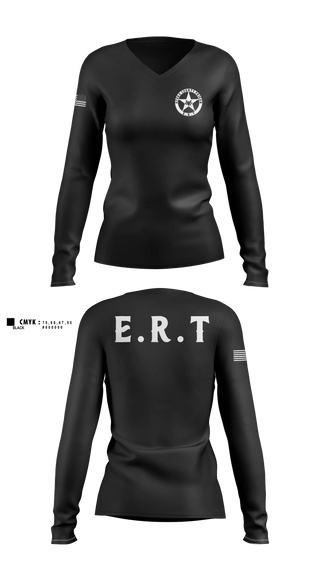 Womens Long Sleeve Vneck Shirt, Otero county prison, Police, Teamtime, Team time, sublimation, custom sports apparel, team uniforms, spirit wear, spiritwear, sports uniforms, custom shirts, team store, custom team store, fundraiser sports, apparel fundraiser