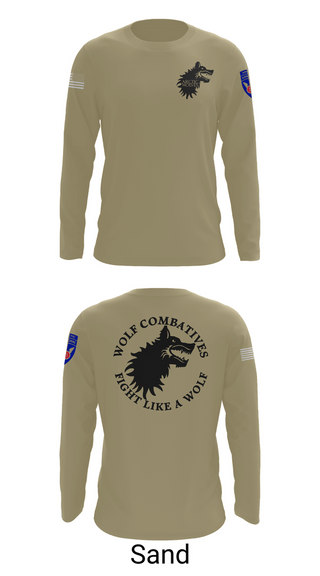 Long Sleeve Performance Shirt, Wolf Combatives, Army, Teamtime, Team time, sublimation, custom sports apparel, team uniforms, spirit wear, spiritwear, sports uniforms, custom shirts, team store, custom team store, fundraiser sports, apparel fundraiser