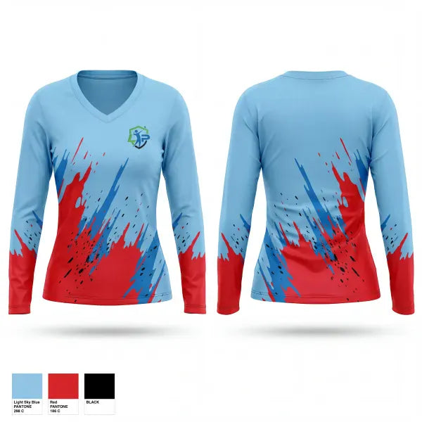 Womens Long Sleeve Vneck Shirt, Redmond Basketball Academy, Men's Basketball, Teamtime, Team time, sublimation, custom sports apparel, team uniforms, spirit wear, spiritwear, sports uniforms, custom shirts, team store, custom team store, fundraiser sports, apparel fundraiser