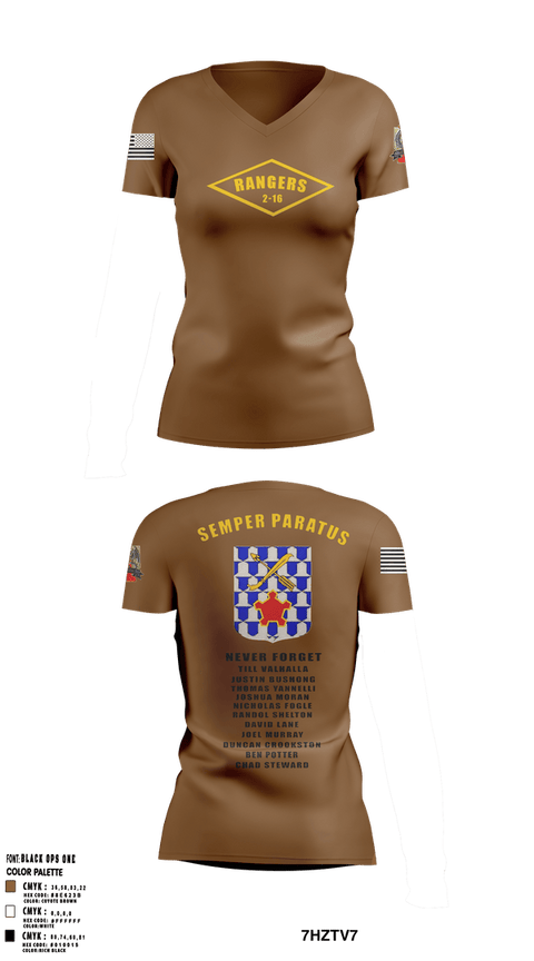Womens Short Sleeve Vneck Shirt, 2-16 rangers, Army, Teamtime, Team time, sublimation, custom sports apparel, team uniforms, spirit wear, spiritwear, sports uniforms, custom shirts, team store, custom team store, fundraiser sports, apparel fundraiser