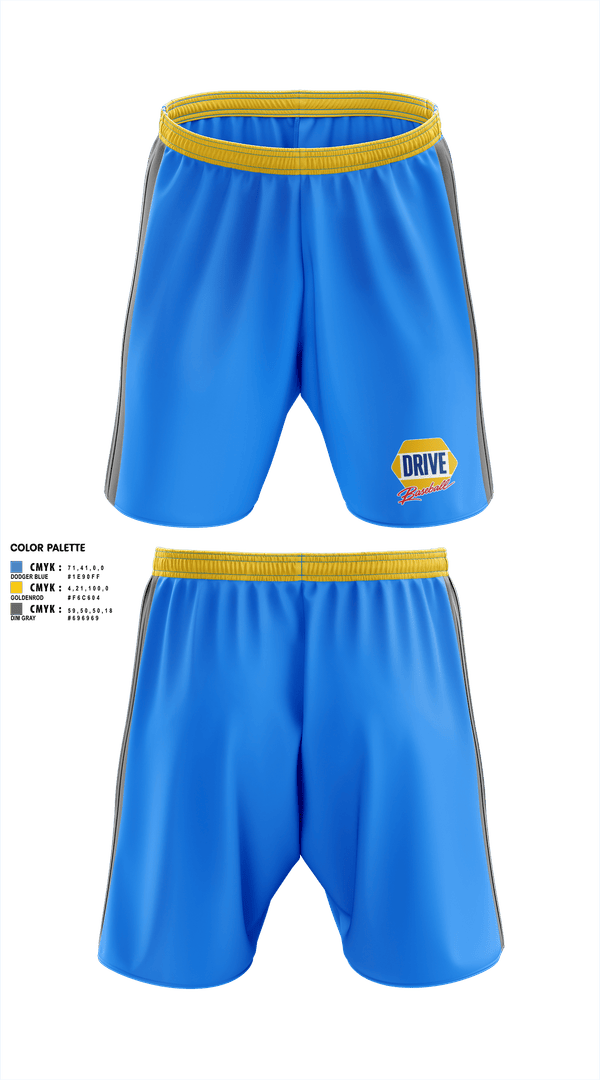 Athletic Shorts With Pockets, Dawson DRIVE, Baseball, Teamtime, Team time, sublimation, custom sports apparel, team uniforms, spirit wear, spiritwear, sports uniforms, custom shirts, team store, custom team store, fundraiser sports, apparel fundraiser