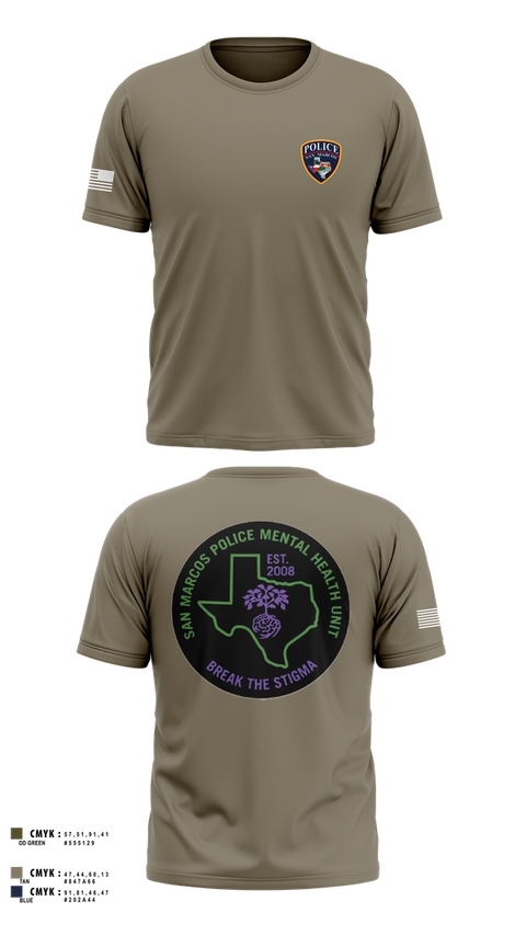 Old School Cotton Feel Shirt, SMPD Mental Health Unit, Police, Teamtime, Team time, sublimation, custom sports apparel, team uniforms, spirit wear, spiritwear, sports uniforms, custom shirts, team store, custom team store, fundraiser sports, apparel fundraiser