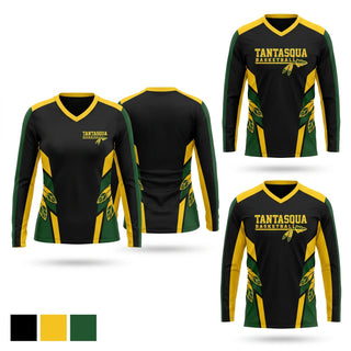 Womens Long Sleeve Vneck Shirt, Warriors, Women's Basketball, Teamtime, Team time, sublimation, custom sports apparel, team uniforms, spirit wear, spiritwear, sports uniforms, custom shirts, team store, custom team store, fundraiser sports, apparel fundraiser