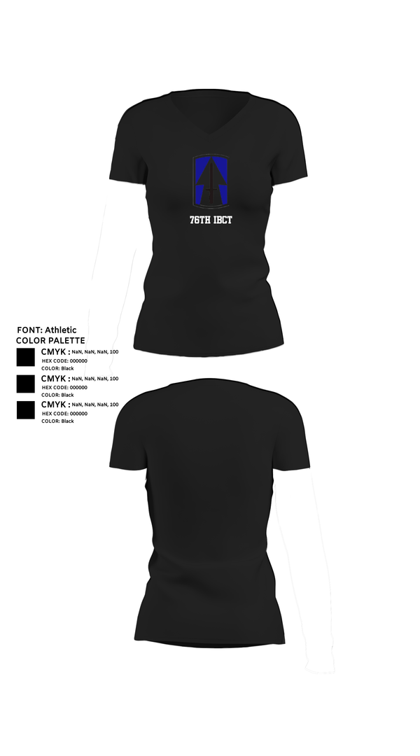 Womens Short Sleeve Vneck Shirt, 76th IBCT, , Teamtime, Team time, sublimation, custom sports apparel, team uniforms, spirit wear, spiritwear, sports uniforms, custom shirts, team store, custom team store, fundraiser sports, apparel fundraiser