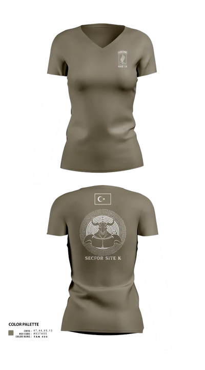173RD ABN 21007449 Women's Short Sleeve V-neck Shirt - 22