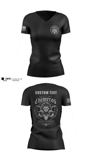 Womens Short Sleeve Vneck Shirt, Bravo Company, 401st Cyber Battalion, Army, Teamtime, Team time, sublimation, custom sports apparel, team uniforms, spirit wear, spiritwear, sports uniforms, custom shirts, team store, custom team store, fundraiser sports, apparel fundraiser