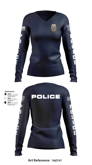 Womens Long Sleeve Vneck Shirt, Davenport Police Department, Police, Teamtime, Team time, sublimation, custom sports apparel, team uniforms, spirit wear, spiritwear, sports uniforms, custom shirts, team store, custom team store, fundraiser sports, apparel fundraiser