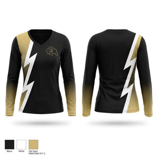 Womens Long Sleeve Vneck Shirt, Buffalo Bison, Spirit Store, Teamtime, Team time, sublimation, custom sports apparel, team uniforms, spirit wear, spiritwear, sports uniforms, custom shirts, team store, custom team store, fundraiser sports, apparel fundraiser