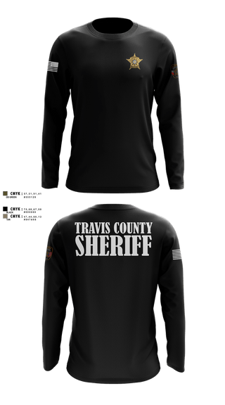 Long Sleeve Performance Shirt, Travis County Sheriff, Police, Teamtime, Team time, sublimation, custom sports apparel, team uniforms, spirit wear, spiritwear, sports uniforms, custom shirts, team store, custom team store, fundraiser sports, apparel fundraiser