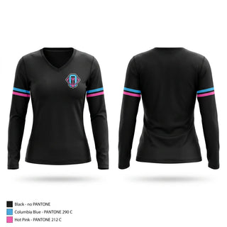 Womens Long Sleeve Vneck Shirt, Ohio Diamonds, Softball, Teamtime, Team time, sublimation, custom sports apparel, team uniforms, spirit wear, spiritwear, sports uniforms, custom shirts, team store, custom team store, fundraiser sports, apparel fundraiser