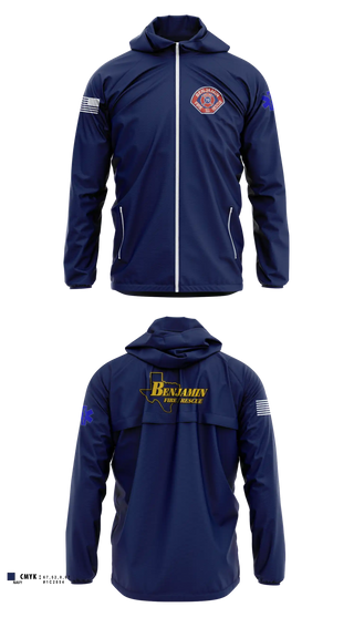 Windbreaker, Benjamin Fire Department, Fire Department, Teamtime, Team time, sublimation, custom sports apparel, team uniforms, spirit wear, spiritwear, sports uniforms, custom shirts, team store, custom team store, fundraiser sports, apparel fundraiser