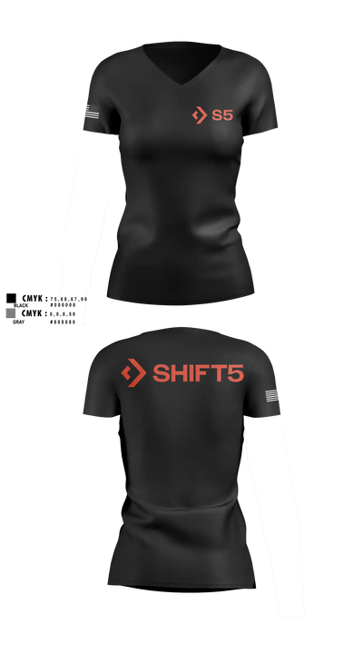 Shift5 Women's Short Sleeve V-neck Shirt - 5