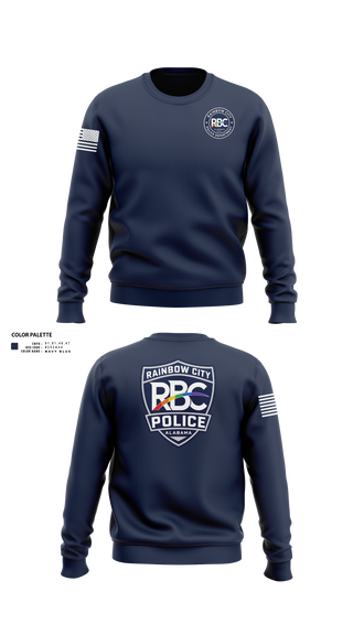 Crew Neck Sweatshirt, Rainbow City Police Department, Police, Teamtime, Team time, sublimation, custom sports apparel, team uniforms, spirit wear, spiritwear, sports uniforms, custom shirts, team store, custom team store, fundraiser sports, apparel fundraiser