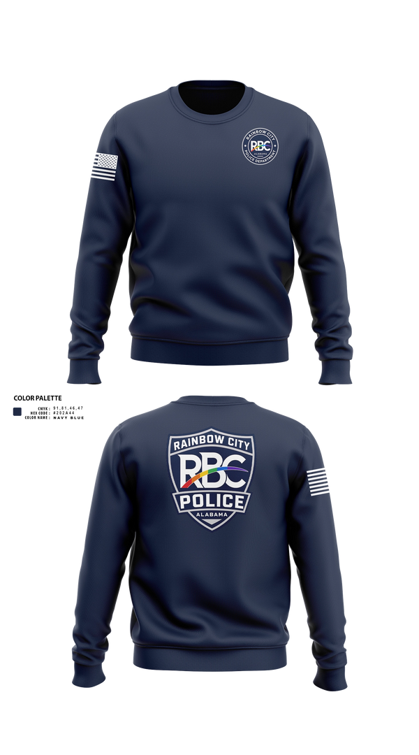 Crew Neck Sweatshirt, Rainbow City Police Department, Police, Teamtime, Team time, sublimation, custom sports apparel, team uniforms, spirit wear, spiritwear, sports uniforms, custom shirts, team store, custom team store, fundraiser sports, apparel fundraiser