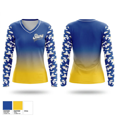 Butler Stars Women's Long Sleeve V-neck Shirt - 1