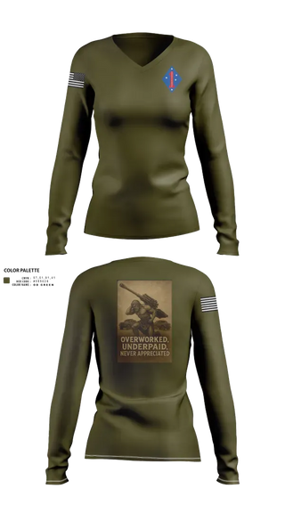 Womens Long Sleeve Vneck Shirt, Headquarters 3/11, Marines, Teamtime, Team time, sublimation, custom sports apparel, team uniforms, spirit wear, spiritwear, sports uniforms, custom shirts, team store, custom team store, fundraiser sports, apparel fundraiser