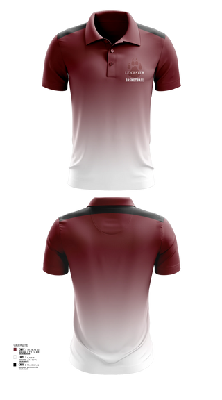 Short Sleeve Performance Polo, Leicester High School Basketball, Men's Basketball, Teamtime, Team time, sublimation, custom sports apparel, team uniforms, spirit wear, spiritwear, sports uniforms, custom shirts, team store, custom team store, fundraiser sports, apparel fundraiser