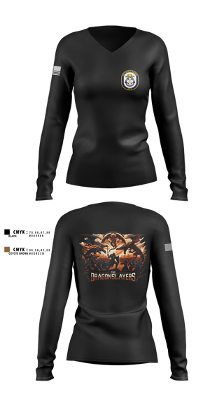 Womens Long Sleeve Vneck Shirt, USS CAPE ST. GEORGE, , Teamtime, Team time, sublimation, custom sports apparel, team uniforms, spirit wear, spiritwear, sports uniforms, custom shirts, team store, custom team store, fundraiser sports, apparel fundraiser