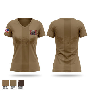 Womens Short Sleeve Vneck Shirt, 557 ECC, Army, Teamtime, Team time, sublimation, custom sports apparel, team uniforms, spirit wear, spiritwear, sports uniforms, custom shirts, team store, custom team store, fundraiser sports, apparel fundraiser