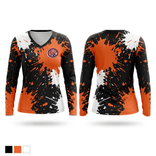Womens Long Sleeve Vneck Shirt, Armada Tigers, Golf, Teamtime, Team time, sublimation, custom sports apparel, team uniforms, spirit wear, spiritwear, sports uniforms, custom shirts, team store, custom team store, fundraiser sports, apparel fundraiser