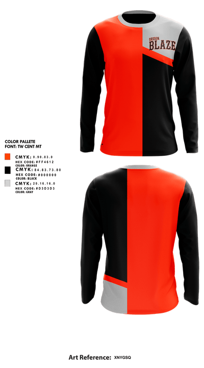 Oregon Blaze 96236814 Long Sleeve Performance Shirt 1